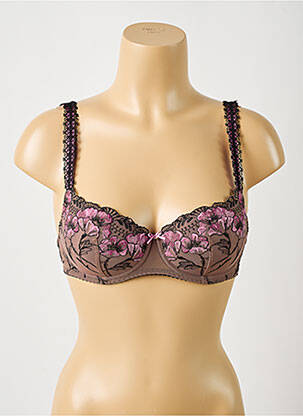 Soutien-gorge effet matière satinée haut soutien-gorge moulé marron AUBADE femme