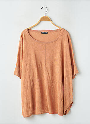 Pull col rond manches 3/4 beige REPEAT femme