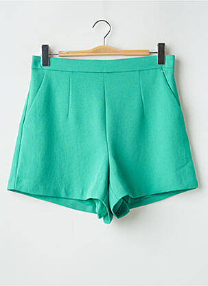 Short taille à pinces taille haute vert KOOKAI femme