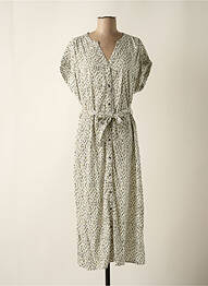 Robe mi-longue coupe fluide manches courtes vert GARCIA femme