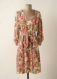 Robe mi-longue coupe fluide manches 3/4 rouge GARCIA femme