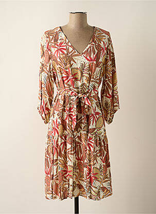 Robe mi-longue manches 3/4 manches 3/4 rouge GARCIA femme