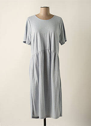 Robe mi-longue manches courtes manches courtes bleu CISO femme