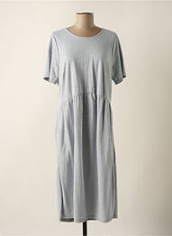 Robe mi-longue manches courtes manches courtes bleu CISO femme