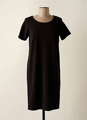 Robe mi-longue manches courtes manches courtes noir STREET ONE femme