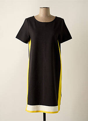 Robe mi-longue manches courtes manches courtes noir STREET ONE femme