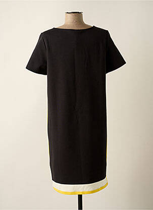 Robe mi-longue manches courtes manches courtes noir STREET ONE femme