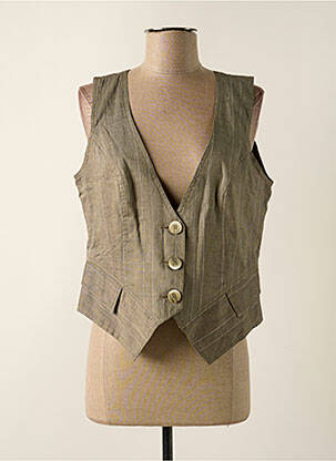 Gilet sans manche fausses poches gris FLEUR DE SEL femme