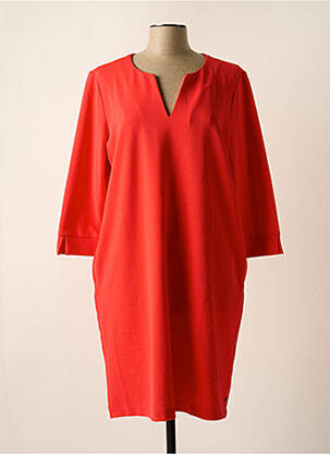 Robe mi-longue manches 3/4 manches 3/4 rouge GARCIA femme