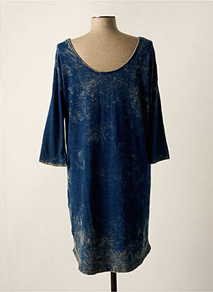 Robe mi-longue manches 3/4 manches 3/4 bleu GARCIA femme