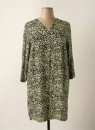Robe mi-longue manches 3/4 manches 3/4 vert GARCIA femme