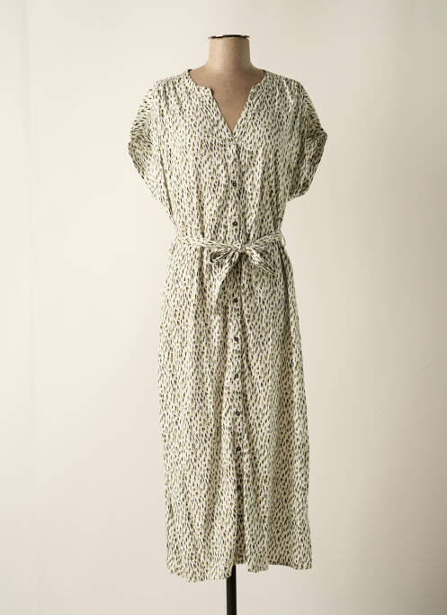 Robe mi-longue coupe fluide manches courtes vert GARCIA femme