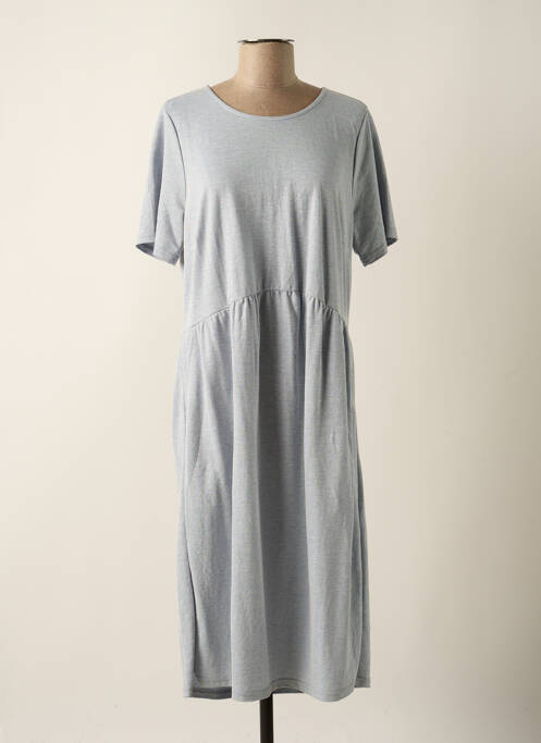 Robe mi-longue manches courtes manches courtes bleu CISO femme