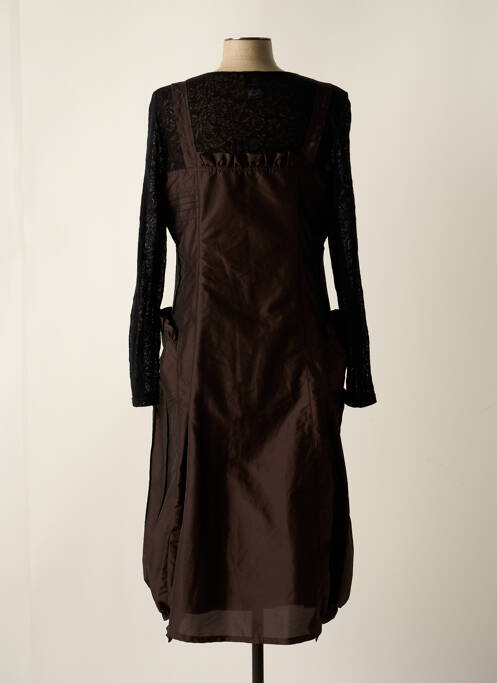Robe mi-longue marron PAUSE CAFE pour femme