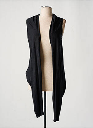 Gilet sans manche coupe droite noir DOUBLE ONE PEACE femme