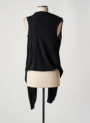 Gilet sans manche coupe droite noir DOUBLE ONE PEACE femme