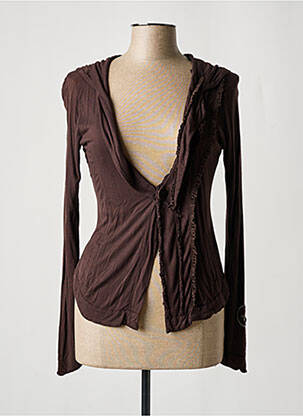 Gilet manches longues coupe cintrée marron DOUBLE ONE PEACE femme