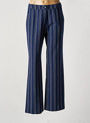 Pantalon droit tissage crêpe taille haute bleu OLSEN femme