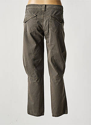 Pantalon droit tissage popeline taille basse marron DDP femme