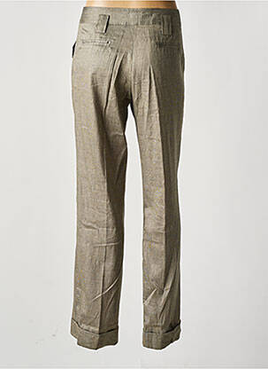 Pantalon droit stretch taille haute marron FLEUR DE SEL femme
