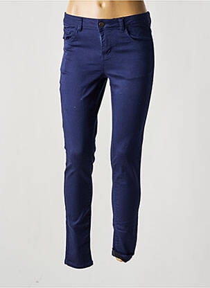 Pantalon slim taille basse taille basse bleu BROADWAY femme