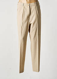 Pantalon droit taille à pinces taille haute beige IMMAC femme
