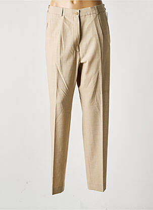 Pantalon droit coupe carotte taille haute beige IMMAC femme