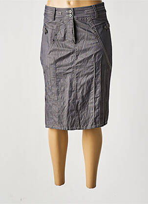 Jupe mi-longue taille haute gris LEWINGER femme
