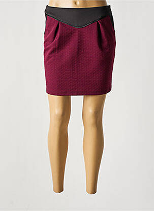 Jupe courte taille à pinces rouge AKELA KEY femme