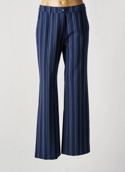 Pantalon droit tissage crêpe taille haute bleu OLSEN femme