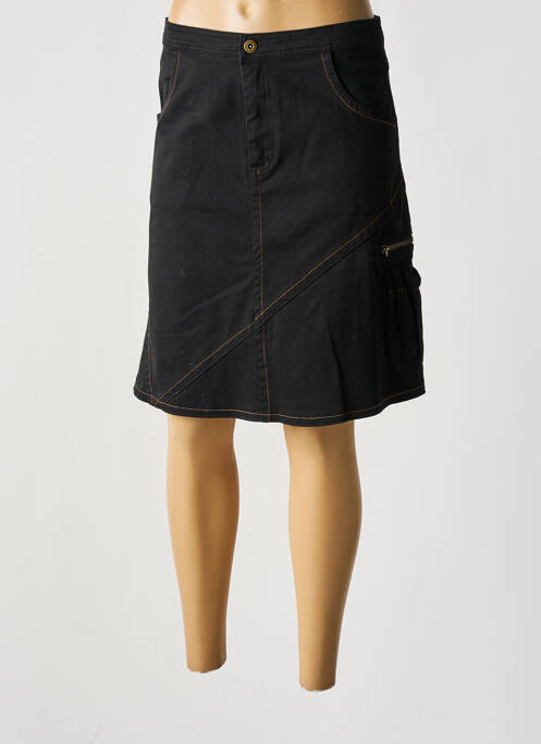 Jupe mi-longue taille haute noir PAUSE CAFE femme
