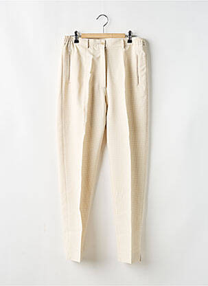 Pantalon droit tissage popeline taille normale beige IMMAC femme