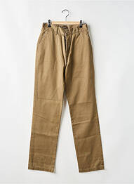 Pantalon droit fermeture zippée sous rabat boutonné taille normale beige CEDIXSEPT femme