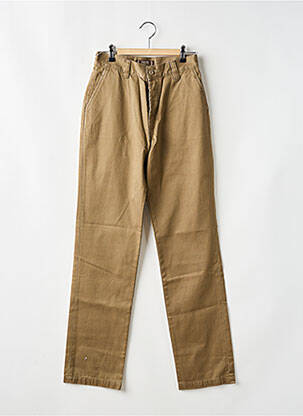 Pantalon droit fermeture zippée sous rabat boutonné taille normale beige CEDIXSEPT femme