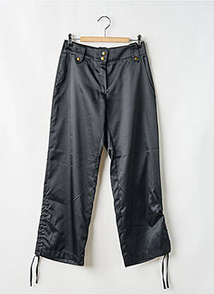 Pantalon droit fermeture zippée sous rabat boutonné taille normale noir LUCCHINI femme