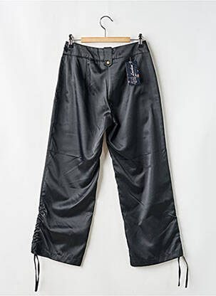 Pantalon droit fermeture zippée sous rabat boutonné taille normale noir LUCCHINI femme