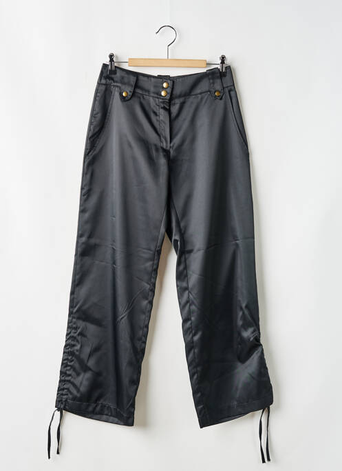 Pantalon droit fermeture zippée sous rabat boutonné taille normale noir LUCCHINI femme