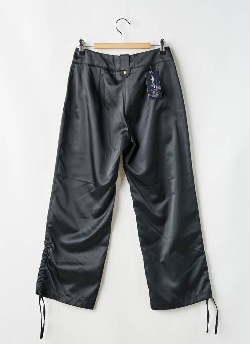 Pantalon droit fermeture zippée sous rabat boutonné taille normale noir LUCCHINI femme