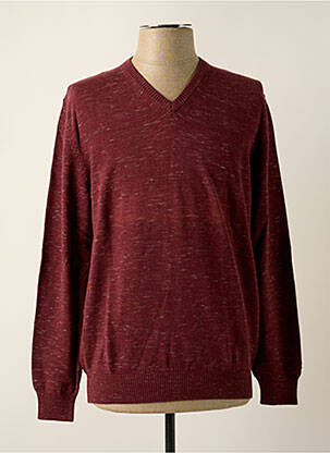 Pull col v manches longues rouge LERROS homme