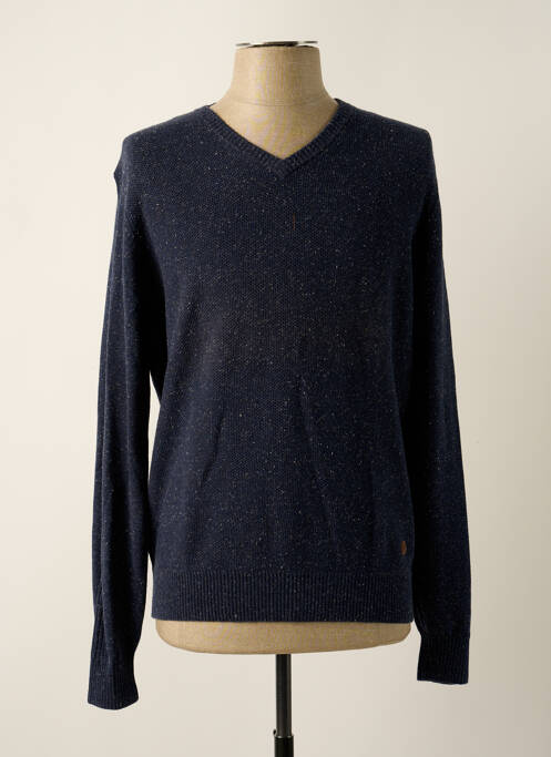 Pull stretch manches longues bleu LERROS homme