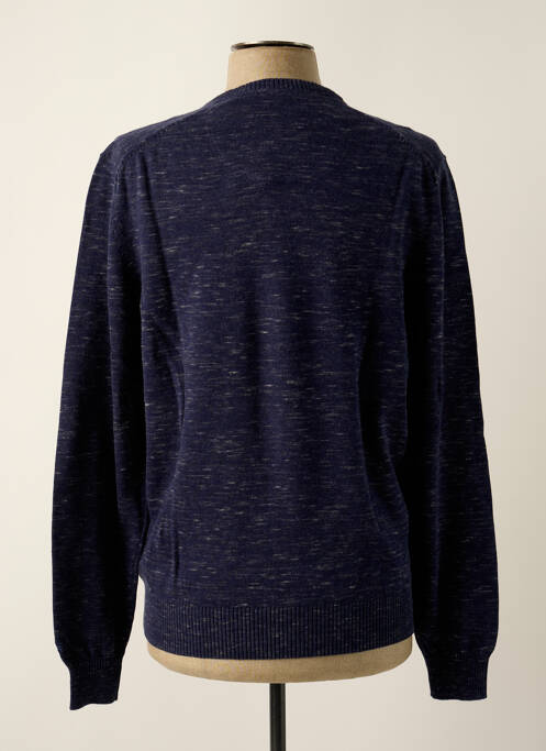 Pull col v manches longues bleu LERROS homme