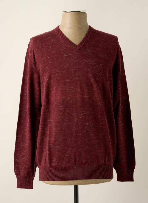 Pull col v manches longues rouge LERROS homme