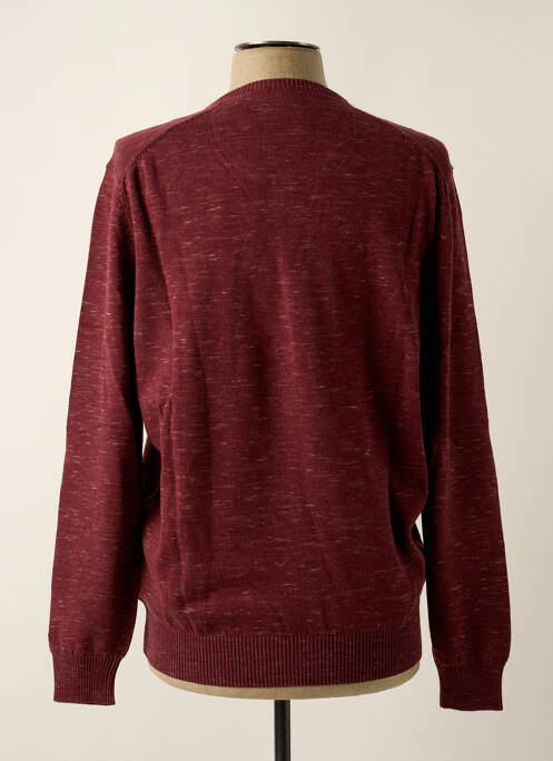 Pull col v manches longues rouge LERROS homme