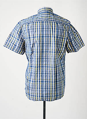 Chemise manches courtes imprimé carreaux bleu LERROS homme