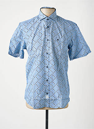 Chemise manches courtes imprimé fantaisie bleu LERROS homme
