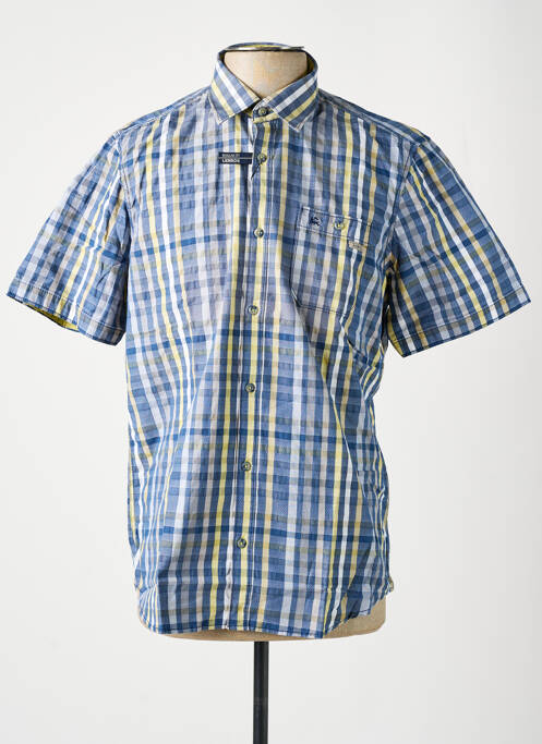 Chemise manches courtes imprimé carreaux bleu LERROS homme