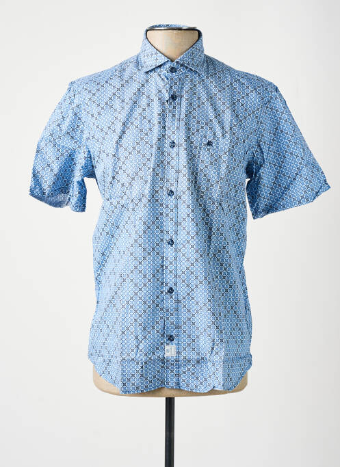 Chemise manches courtes imprimé fantaisie bleu LERROS homme
