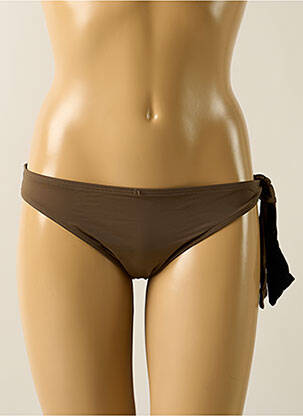 Bas de maillot de bain effet matière satinée culotte vert AUBADE femme