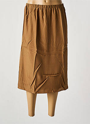 Jupe mi-longue coupe droite marron LUISA CERANO femme