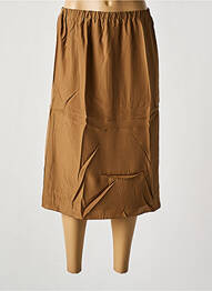 Jupe mi-longue coupe droite marron LUISA CERANO femme